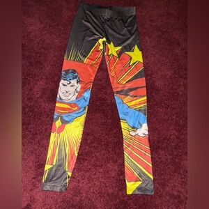 SUPERMAN DC COMICS Pow Flying on Air BIG S Womens Leggings Pants small